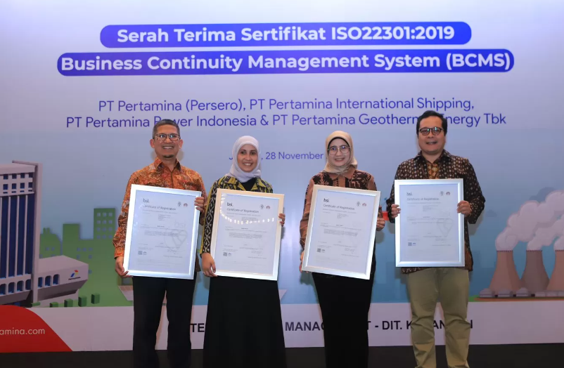 Raih Sertifikasi Bcms Pertamina Sukses Buktikan Kemampuan Sistem