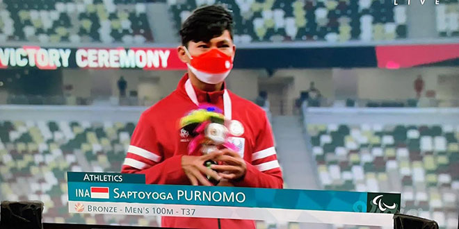 Speinter Indonesia Saptoyoga Purnomo menyumbangkan medali perunggu di Paralimpiade tokyo 2020