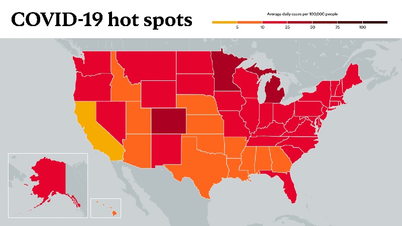Peta Penyebaran Covid-19 di AS