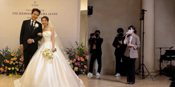 IU di upacara pernikahan Lee Jihoon