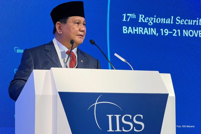 Prabowo Subianto di IISS Bahrain