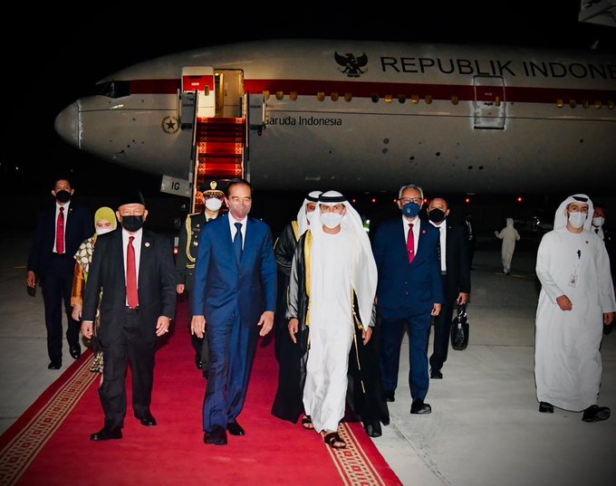Presiden Jokowi disambut dengan protokol VVIP di Emirat Arab