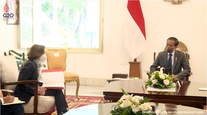 Florence Parly saat bertemu Presiden Jokowi