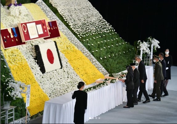 Wapres Ma'ruf Amin saat prosesi pemakaman Shinzo Abe