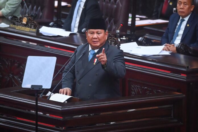 Pidato Presiden di Sidang Paripurna prabowo