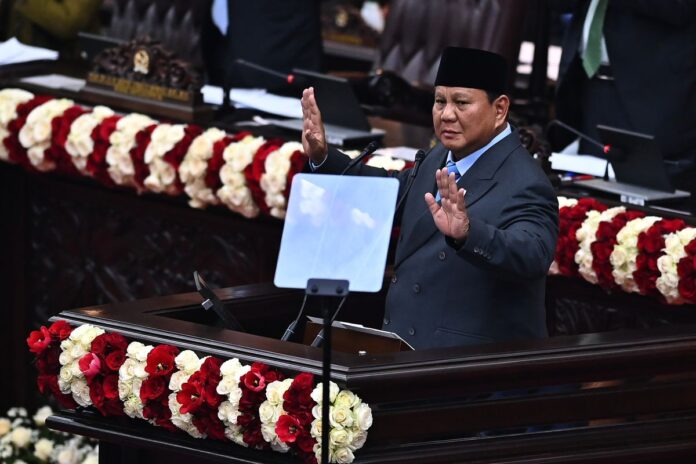 Presiden Prabowo Subianto dalam penyampaian Nota Keuangan RAPBN 2027 2